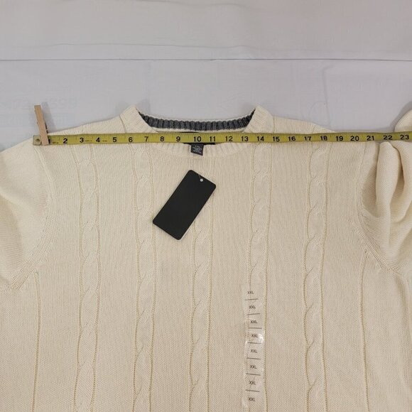 Tricots St. Raphael Men’s Size 2XL Cotton Pullover Crew Neck Vanilla Sweater NWT - Picture 6 of 16